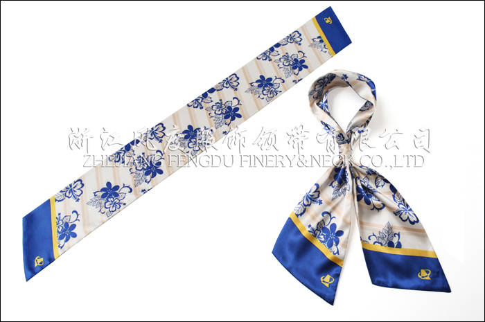 廣西機場 仿絲雙層斜角長巾 規格：80x10cm