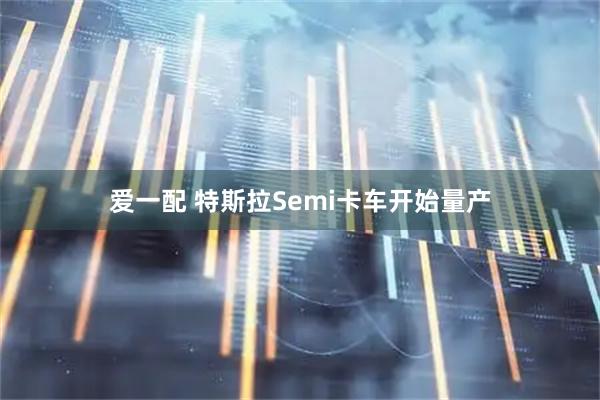 爱一配 特斯拉Semi卡车开始量产
