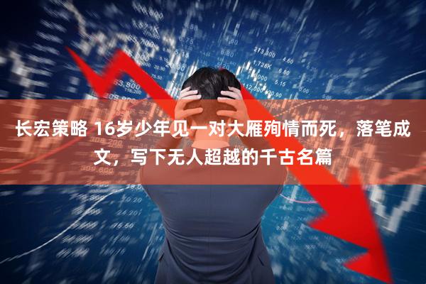 长宏策略 16岁少年见一对大雁殉情而死,落笔成文,写下无人超越的千古名篇